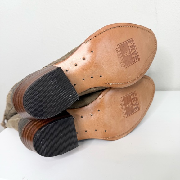 Frye Deborah Studded Suede Boots Tan Knee-High Size 8 - Picture 6 of 7